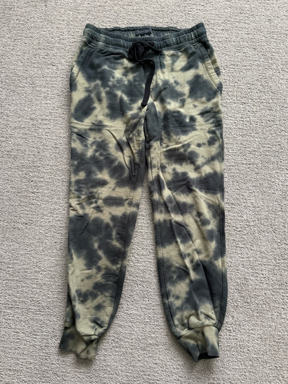 Sanctuary Olive & Black Tie-Dye Joggers
